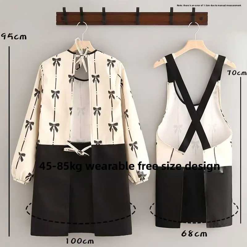 Long Sleeved Canvas Apron Household Kitchen Anti Fouling Dirt Resistant Smock Women Flower Shop Breathable Durable