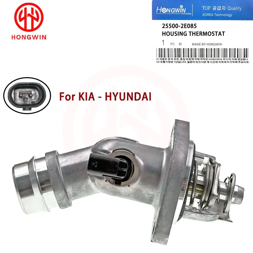 New Engine Coolant Thermostat Assembly Housing 25500-2E085 / 255002E085 For Hyundai Kona Elantra Veloster / Kia Soul Seltos 2.0L