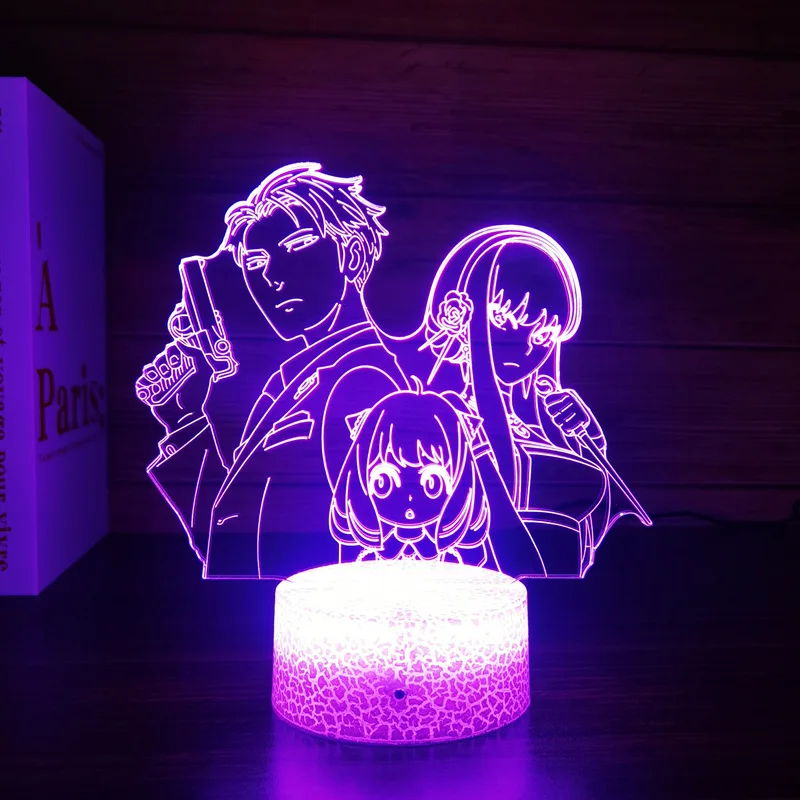 

Hot SPY X FAMILY Figures 3D Lamp Anime LED Nightlight Toys Kids Bedroom Night Light Room Decoration Kids Birthday Toy Gifts