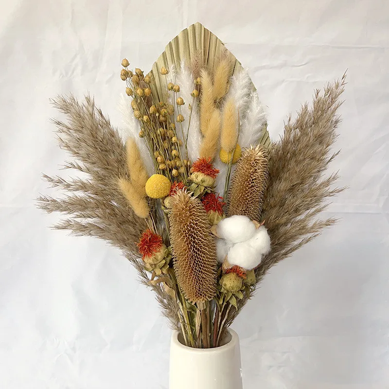 

Dried Pampas Grass Bouquet, Boho Table Decoration, Dried Bunny Tails, Brown Pampas Grass, White Pampas Grass For Christmas