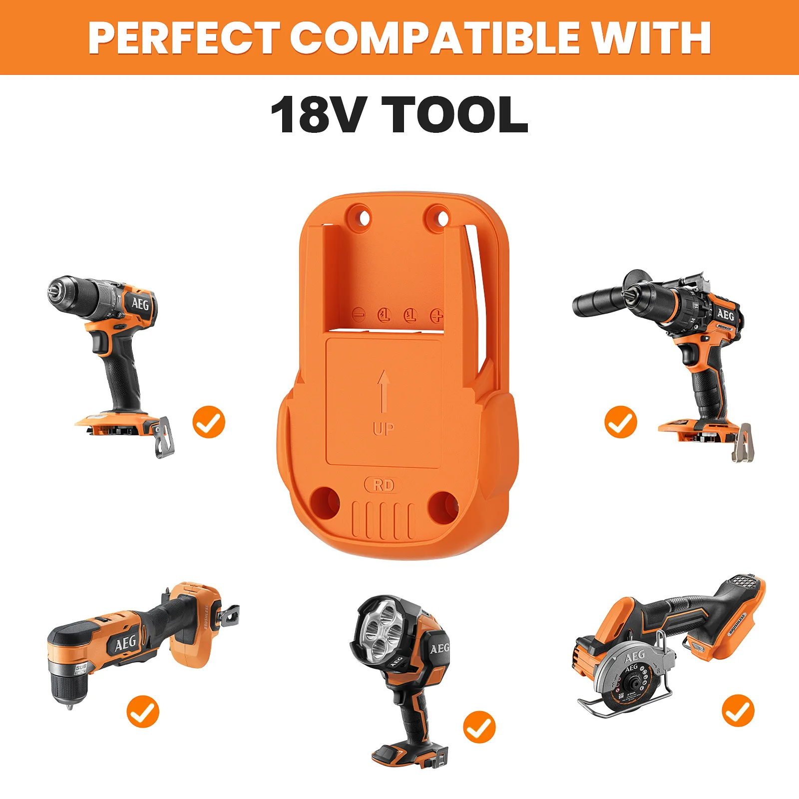 Für Dewalt/Milwaukee/Makita/Bosch/Ridgid/AEG 18V Akku-Werkzeughalter Wandmontage Werkzeughalterung Befestigungsvorrichtung Werkzeughalter – Detail 38