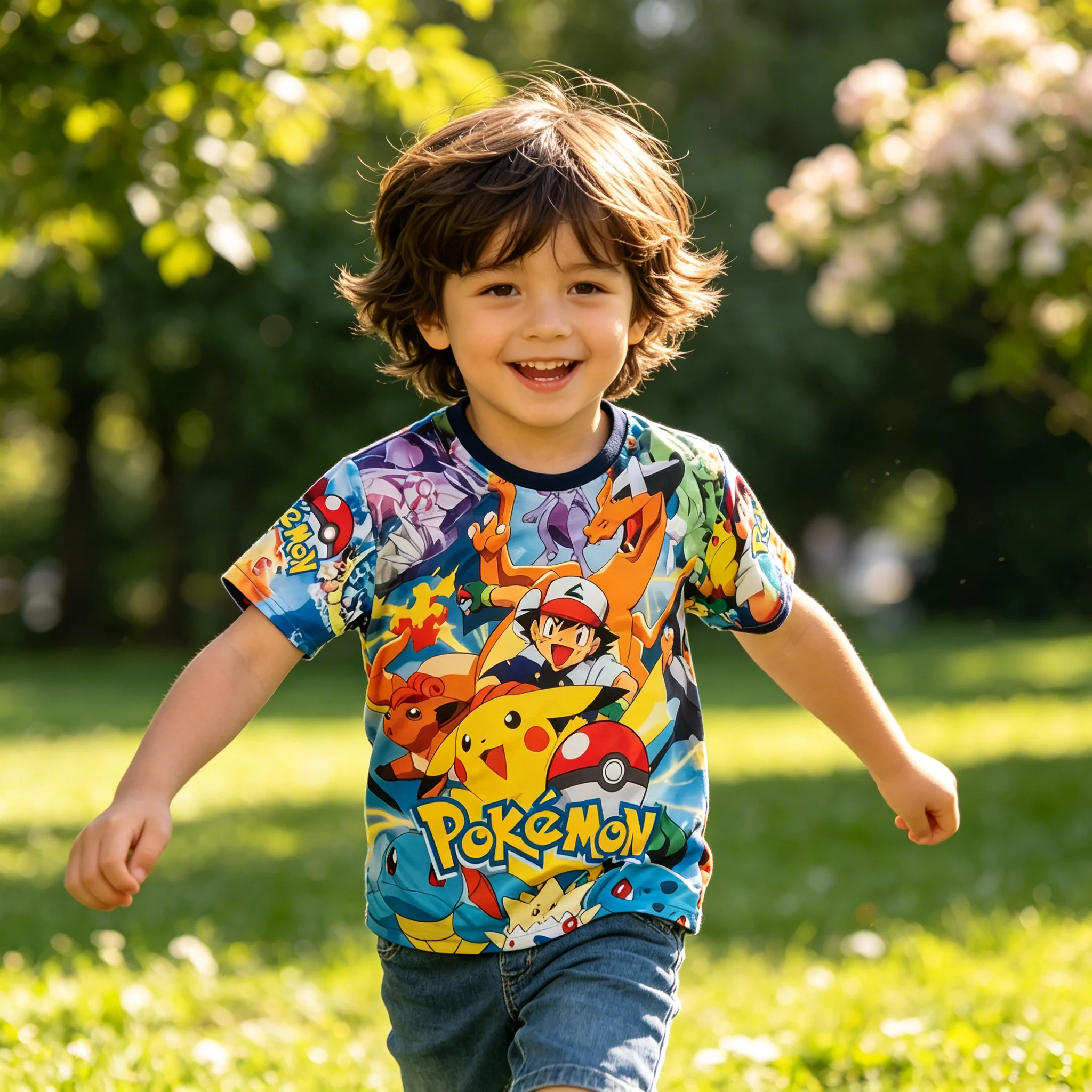 

Men Women Top Boys Tees Girls Adults Children Parent Child quick dry Tshirts Pokemon Pikachu 3D Printed Football Jersey Leisure