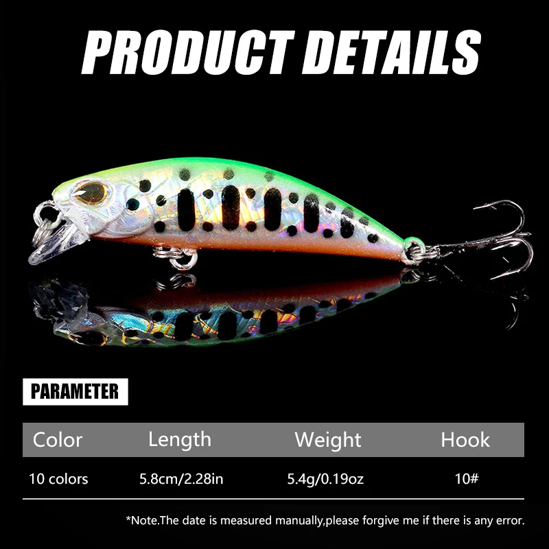 1 sztuk 5.8Cm 5.4g Pesca Jerkbait przynęta tonący Minnow przynęty twarda przynęta czarny Minnow Wobbler sprzęt wędkarski