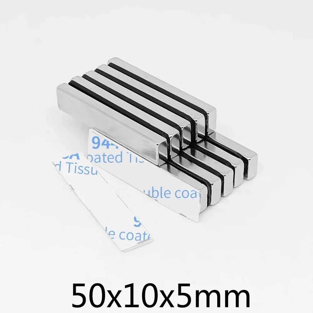 50x10x5mm Block Strong Magnet With Self Double-Sided Tape 50*10*5 Rectangular Magnets 50x10x5 For Home Refrigerators,Offices DIY
