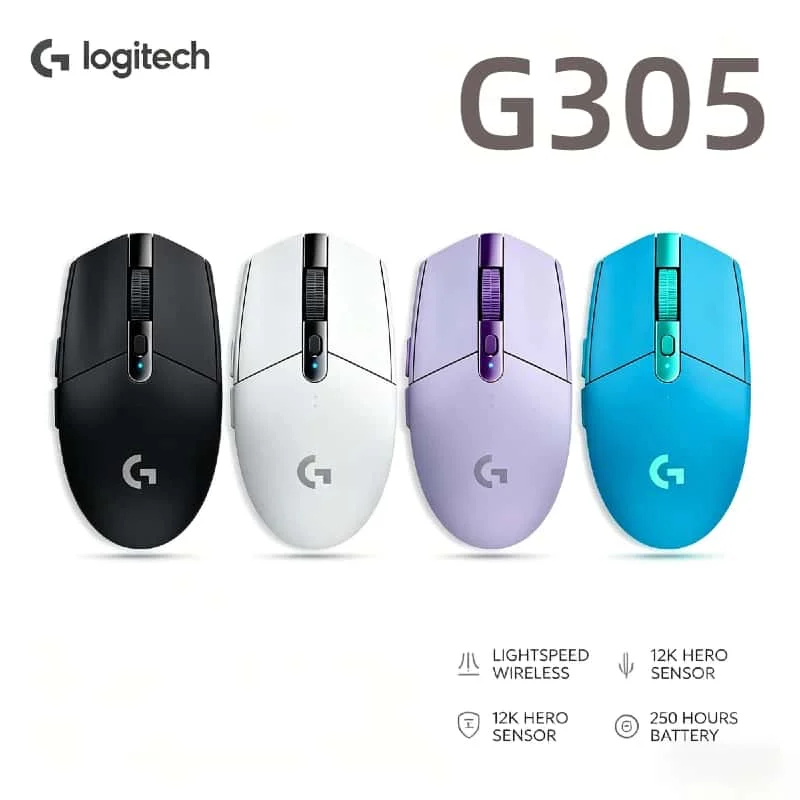 Logitech G305 LIGHTSPEED Wireless Gaming Mouse HERO 12000 DPI 6 Programmable Buttons 250h Battery Life for PC Gamer 2026