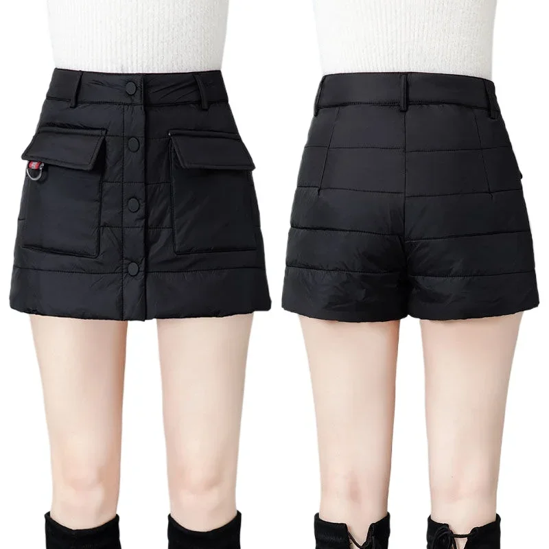 Korean Golf Padded Shorts Winter Golf Wear Women 2024 High Quality black biker Shorts New Fake Two Items Skirt Pants Clothes