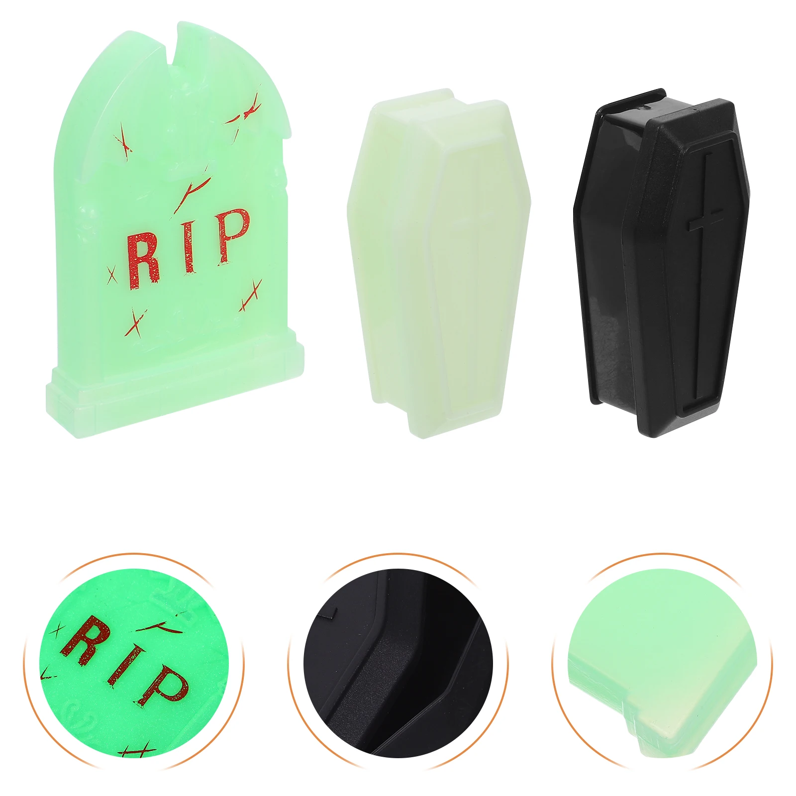 24 pezzi di bara di Halloween scatola decorativa terrario casa delle bambole in miniatura scherzo spettrale puntello accessori da giardino fatato plastica stregata