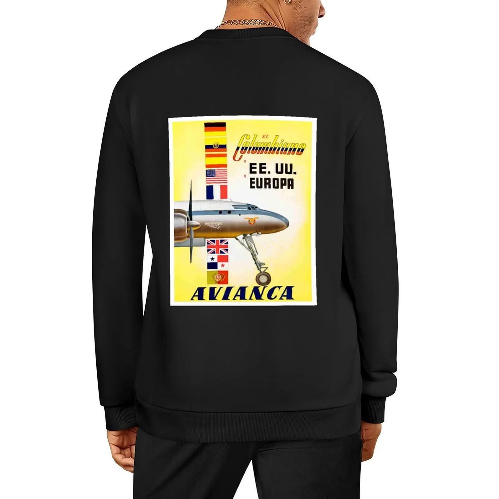

AVIANCA of COLUMBIA : Vintage Worlds Oldest Airline 1919 Travel Advertising Print Pullover tracksuits hoody