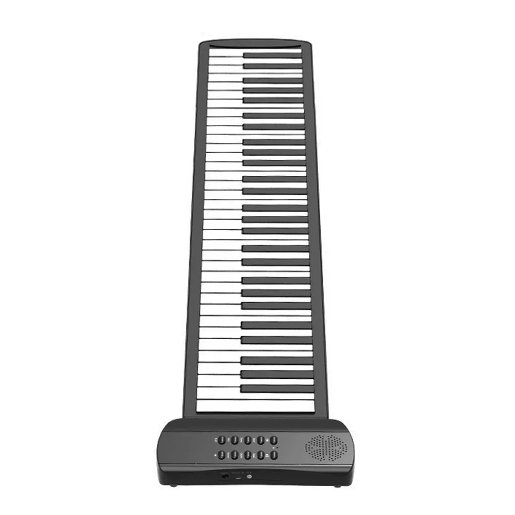 

Hand Roll Electronic Piano 61-Keys Portable Foldable Roll-Up Keyboard for Beginners Adults Educational Musical Instrument