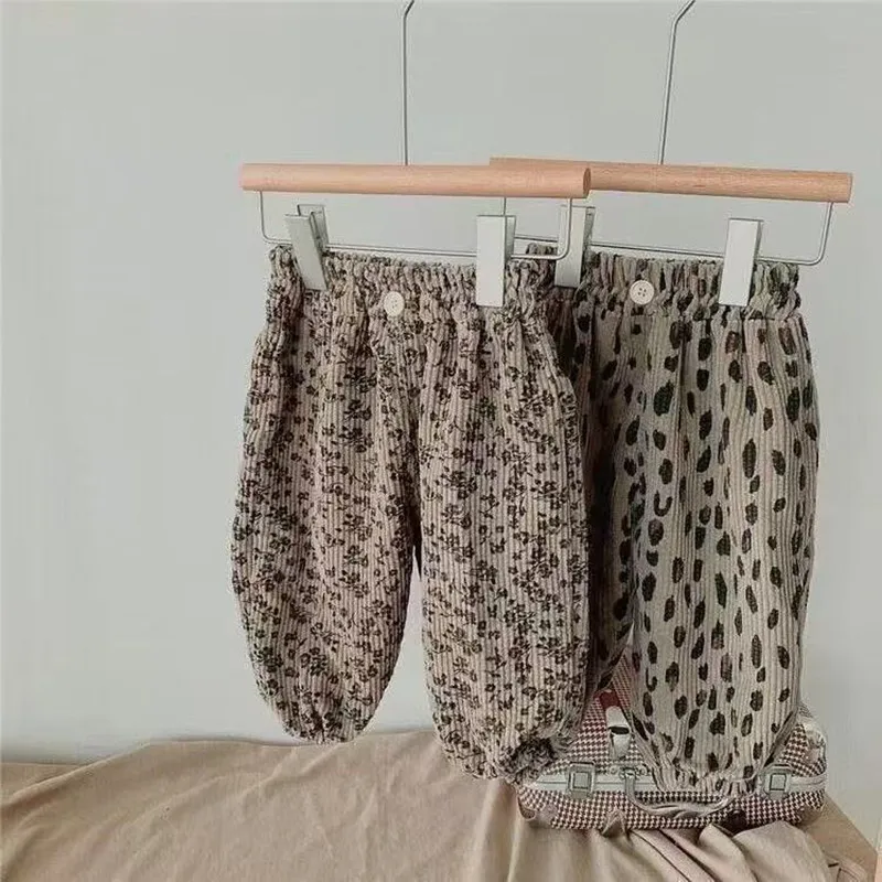 

Children's Casual Pants for Spring and Sutumn New Styles for Boys and Girls Corduroy Harem Pants Girls' Lantern Pants Trendy