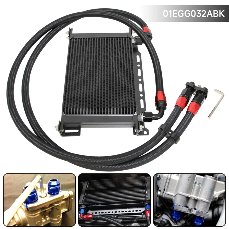 25 Row 248mm AN10 British Oil Cooler Kit w/ Brackets Fits For BMW E36 Euro E82 E9X 135/335 E46 M3 E90 E92 Black/Silver