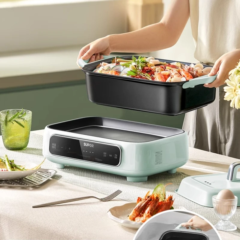 Supor ذكي متعدد الوظائف CookingGrill سبليت إناء/ قدر شواية الطبخ الكهربائية شطف شواء متكامل وعاء السمك #1