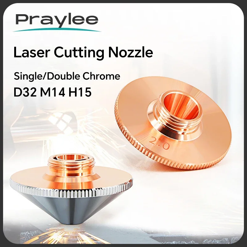 Fiber Laser Cutting Nozzle D32 M14 H15 Single Double Layer 1.2 1.5 2.5 3.0 4.0 Raytools Bodor Fiber Cutting Head Conusmables