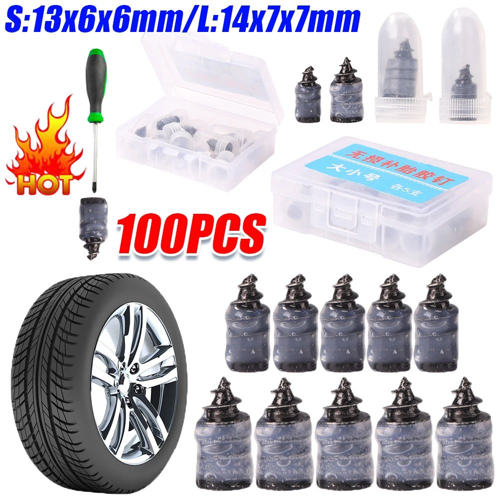 10-100PCS Universal Vacuum Tyre Repair Rubber Nail For Car Motorcycle Scooter Tubeless Tire Repair Kit Glue Free Tire Nails