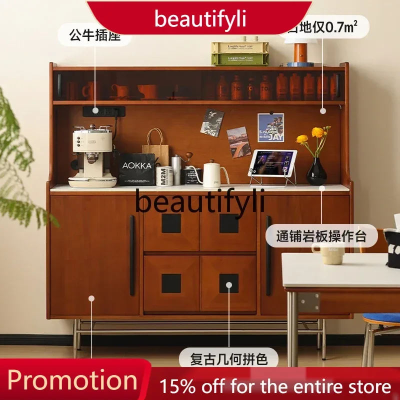 

X188 Retro solid wood dining side cabinet against the wall integrated locker living room medieval, tea cabinet