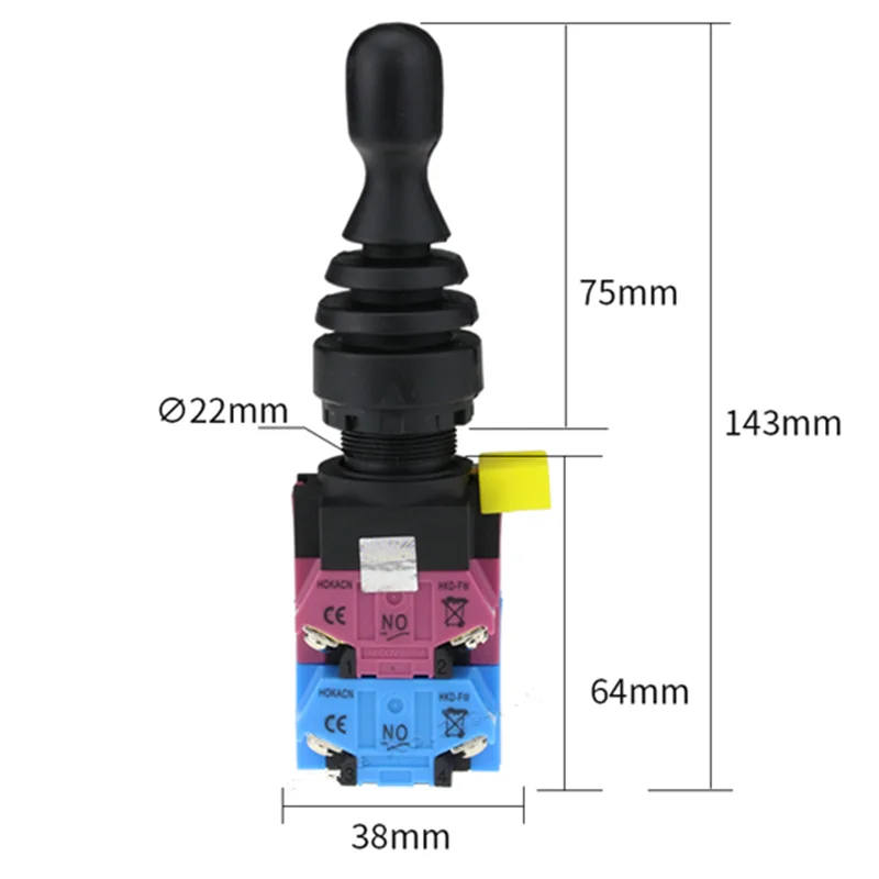 Master Switch 22mm Joystick Switch Momentary Latching Locking 4 position 4NO HKL-FW14/24 Wobble stick Monolever Cross Switch