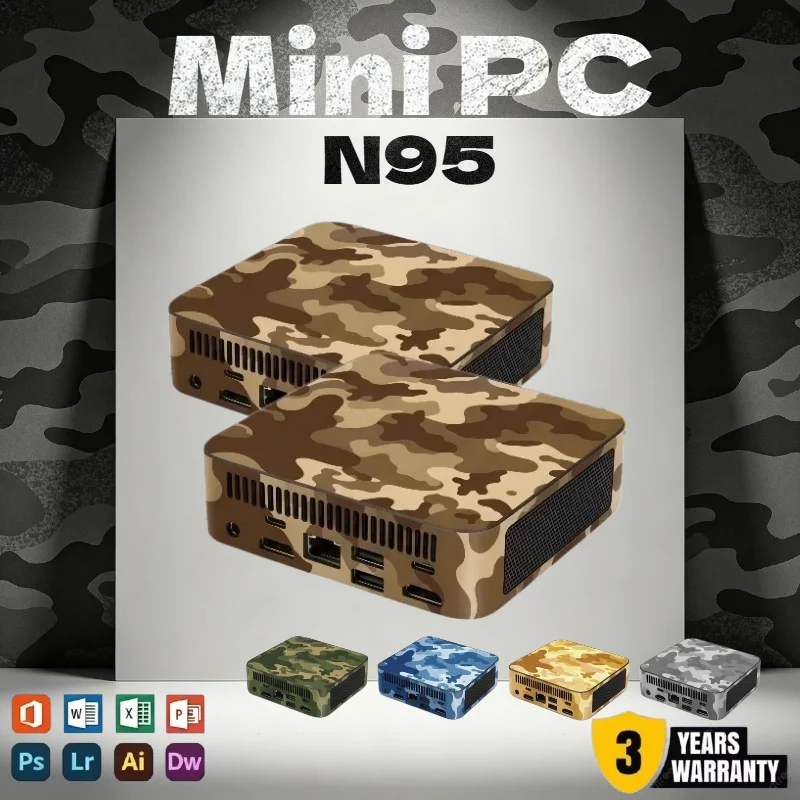 

Mini PC Camouflage Colors Intel N150 Mini Desktop Computer 16GB RAM 1TB SSD WiFi6 BT5.2 Portable Gaming Office PC