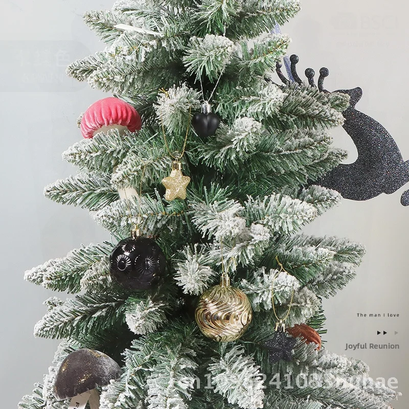 

52 Painted Snowflake Christmas Ornaments Platinum Red White Blue Decorations for Christmas Tree European Style Electroplated