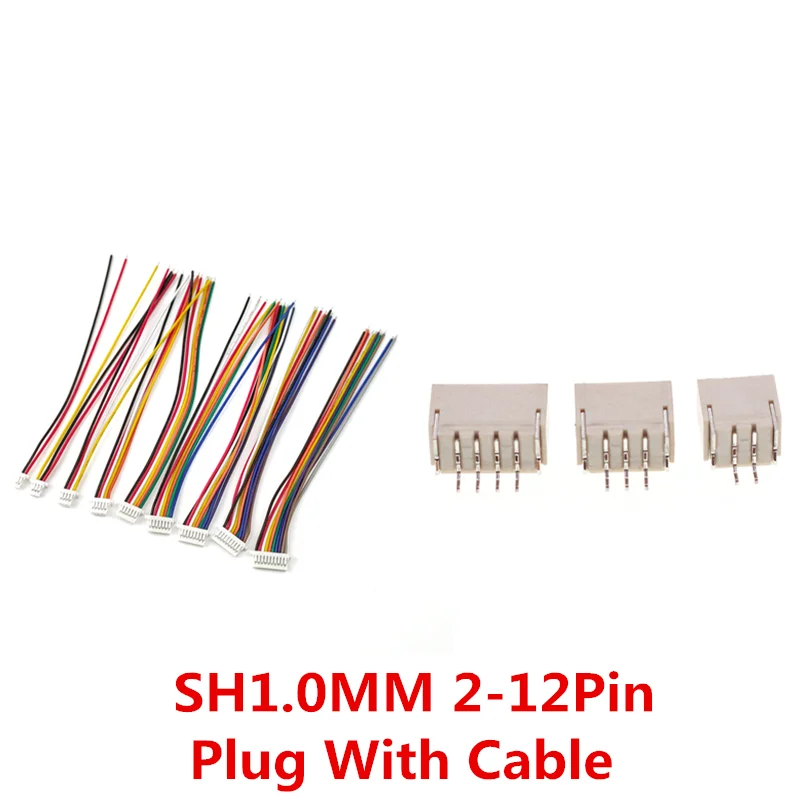 10Sets/lot SH1.0 JST1.25 ZH1.5 PH2.0 XH2.54 Connector Female+Male 2/3/4/5/6/7/8/9/10P Plug With Cable 10/20/30cm