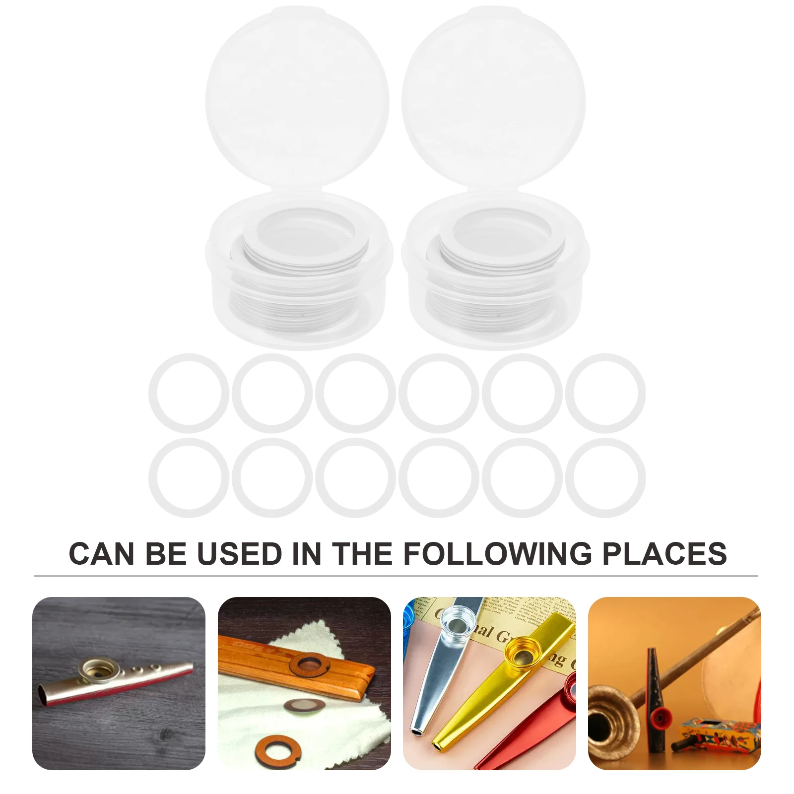 60pcs Diaphragms Kazoo Membranes Crisp Kazoo For Kids Sound PE Material Replace Broken Parts Kids Musical Instruments