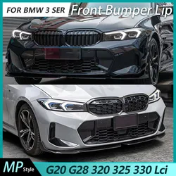 Per BMW serie 3 G20 G28 Lci 2023 + MP Style paraurti anteriore Lip Spoiler diffusore Body Kit Cover Carbon Gloss