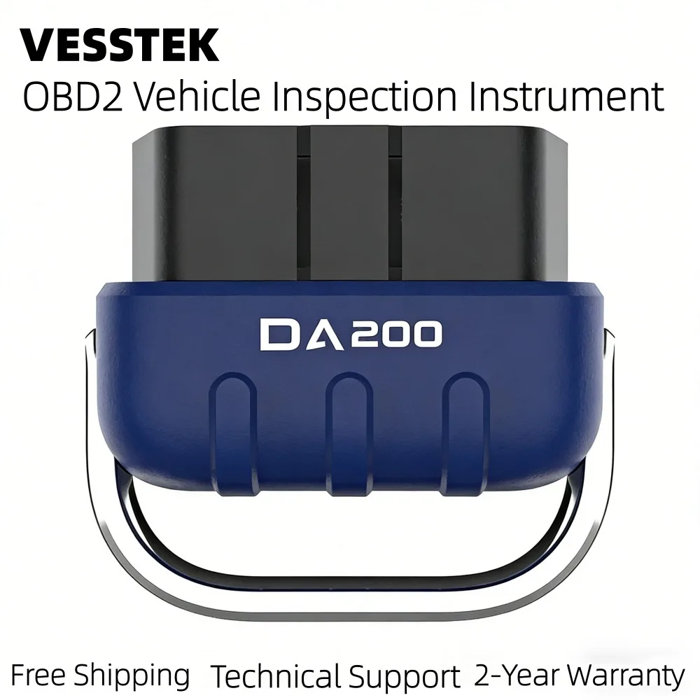 VESSTEK DA200 Bluetooth AI OBD2 Scanner Car Diagnostic Tool Fault Code Eraser Battery O2 Sensor Tester 1PCS