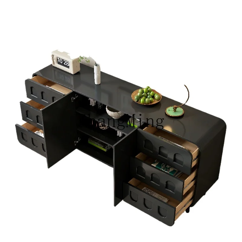 

ZYY minimalist solid wood rock slab mystery cabinet retro style living room wall storage cabinet