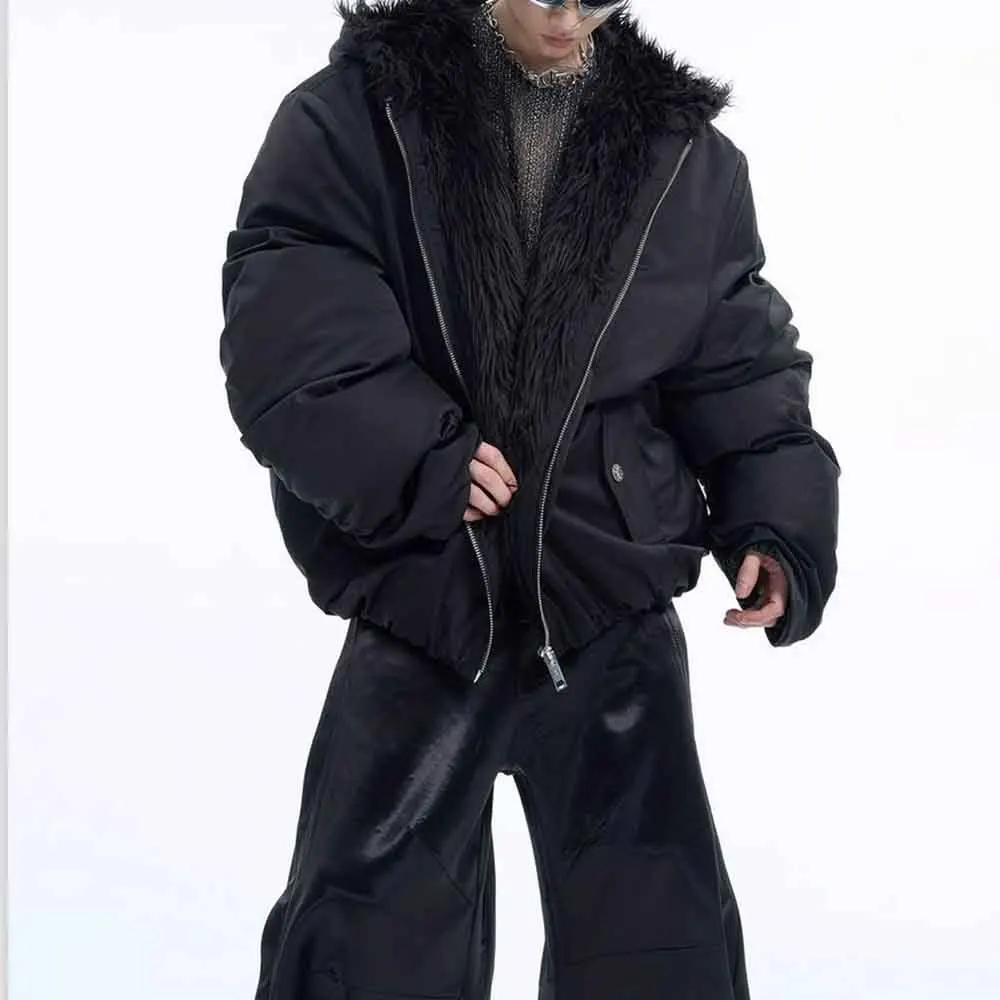 Veste d'hiver en coton à manches longues pour hommes, couleur unie, mode rétro américaine, tendance, haute rue, ample, décontractée, Niche, haut pour hommes