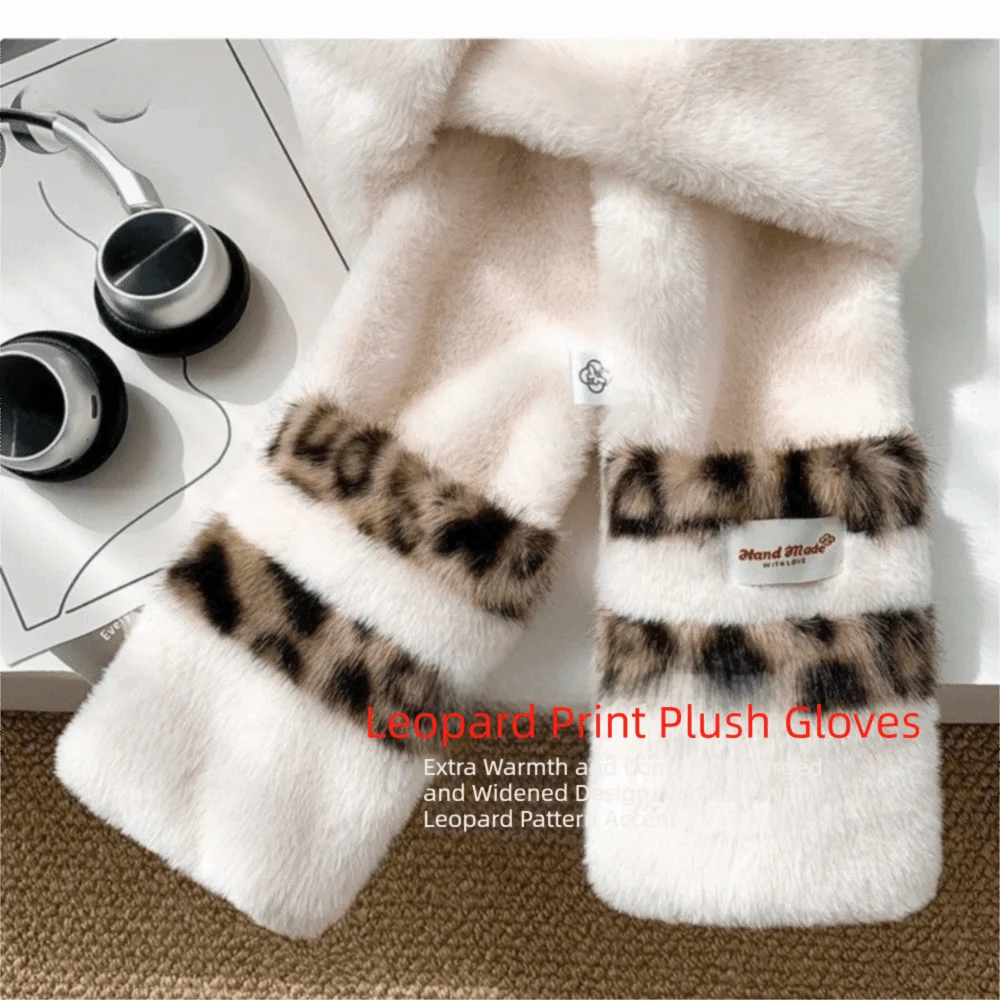 Fashion Ear Protection Bear Ears Hat Three-in-one Bib Hooded Scarf Faux Rabbit Fur Thickened Fluffy Faux Fur Scarf Hat Children