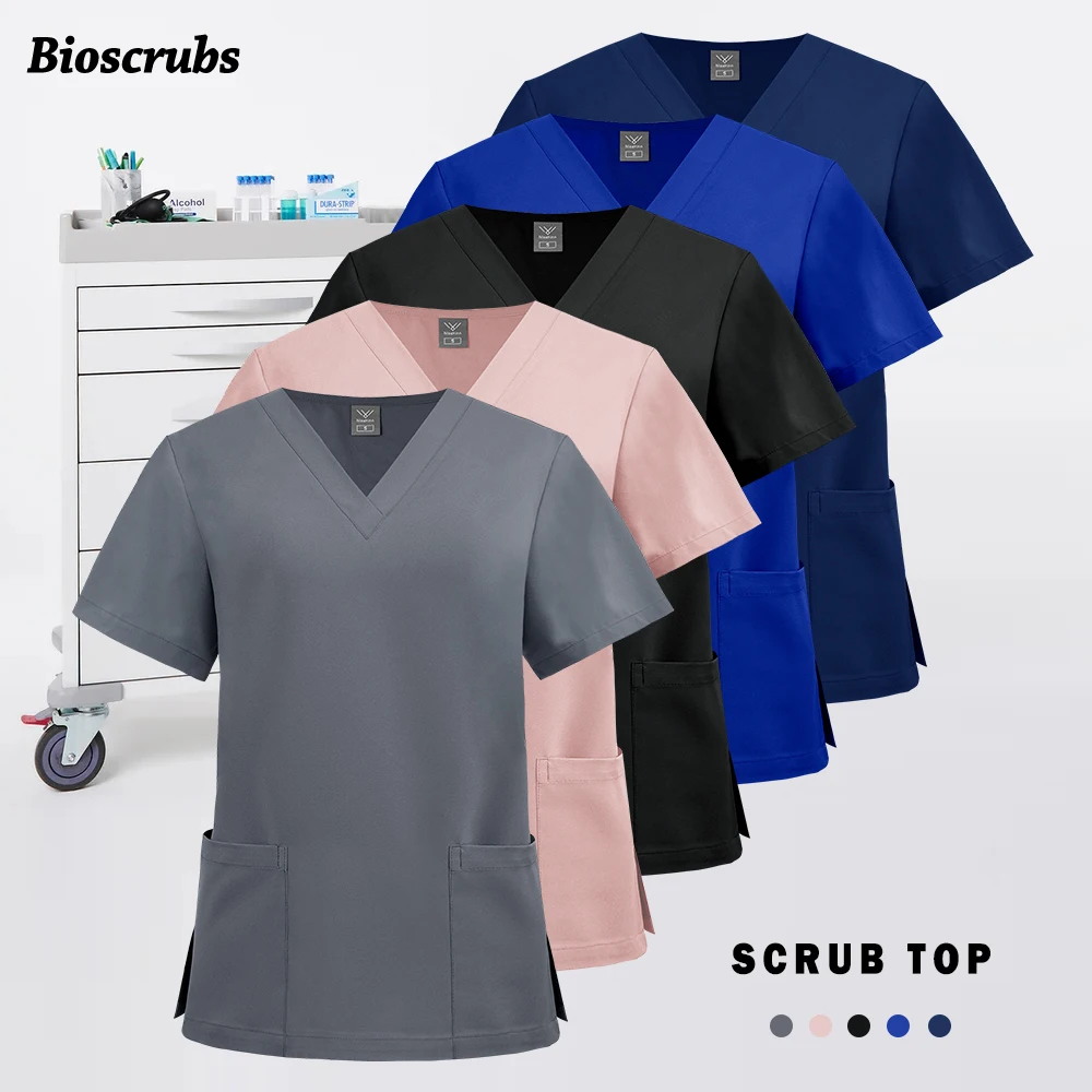 Scrubs Tops Women Beauty SPA Lab Uniform Vet Dentistry Work Clothes Elasticity Medical Clinical Work Blouse Nurse Uniform Unisex