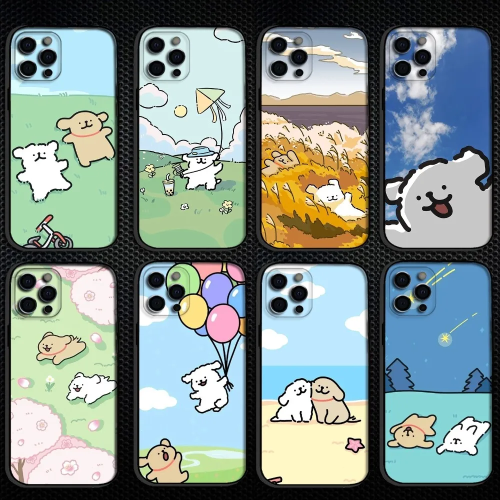 

Cartoon dog style line drawing Phone Case For iPhone 16,15,14,13,12,11 Plus,Pro Max, Soft Silicone Black Cover