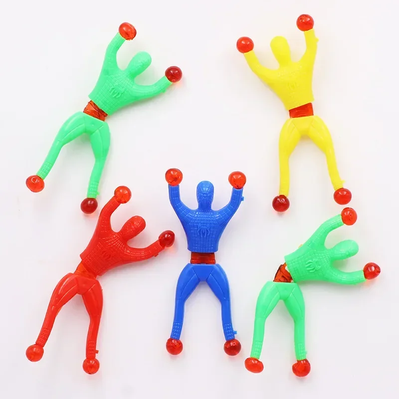 Sticky Toy Window Men with Sticky Hand 4 Toys Color and Years Over Plastic Suitable Feet for Children Wall Climbing Birthday