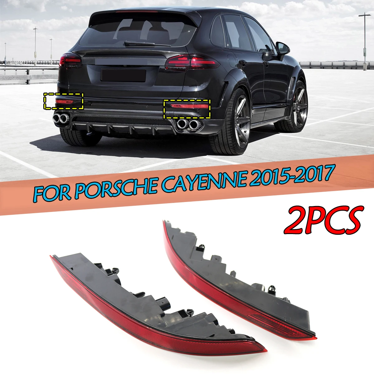 

Задний бампер автомобиля, отражатель света для Porsche Cayenne 2015-2017 95863110510 95863110610 Стоянковочный стоп-сигнал