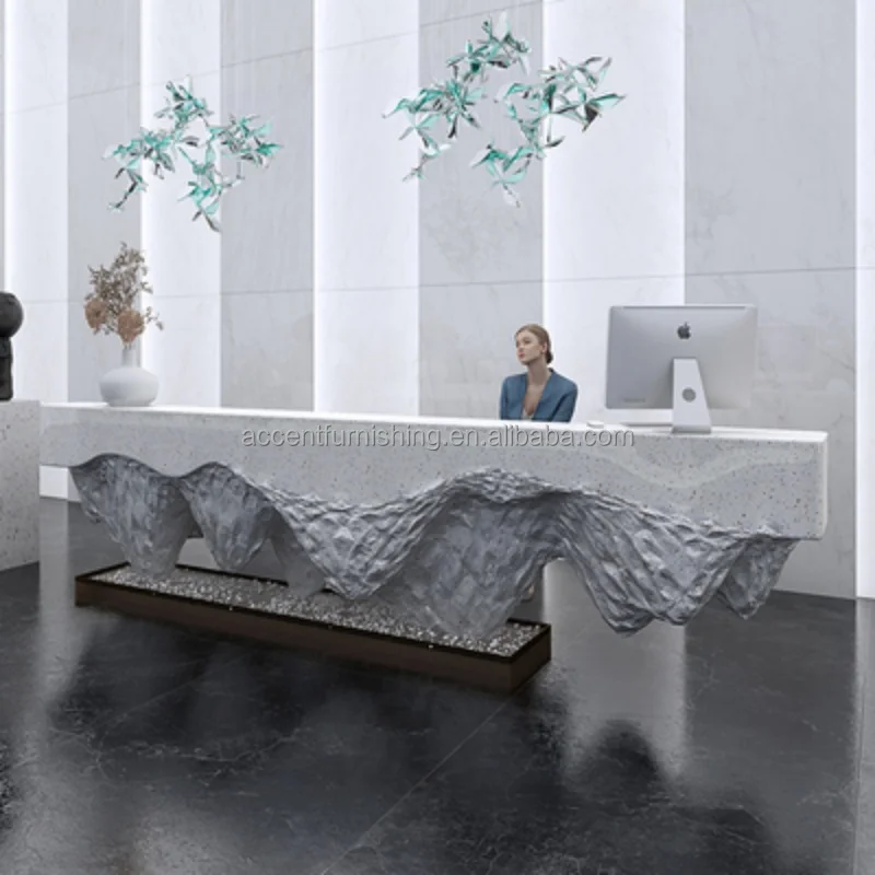 ✿s Suspended Design FRP Hotel Reception Desk Beauty Salon Property Sales Center Cashier Counter Hospital Information Desk