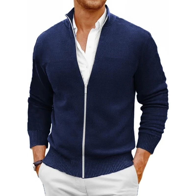 Animal Game Men's Zipper SweaterCoats Slim Fit Sweaters Stand Cold Blouse Knitwear Fall Winter Cardigan Jumper Warm Streetwear