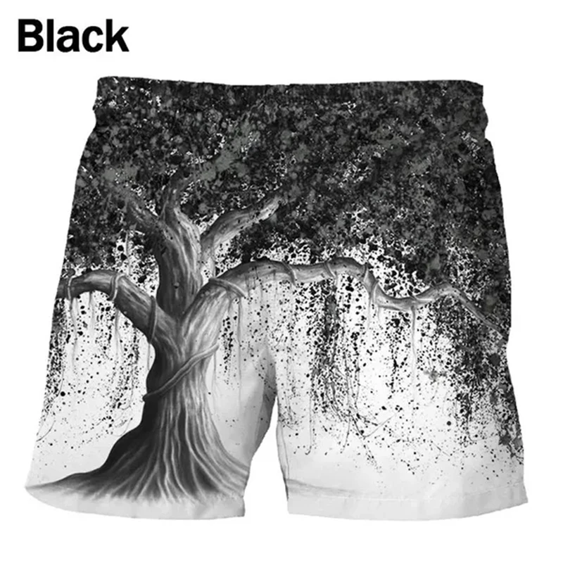 Men's Swimming Shorts Big Tree 3d Printed Surfing Board Short Kids Beach Shorts Men Trunk Masculina Swim Trunks Sportwear Boy