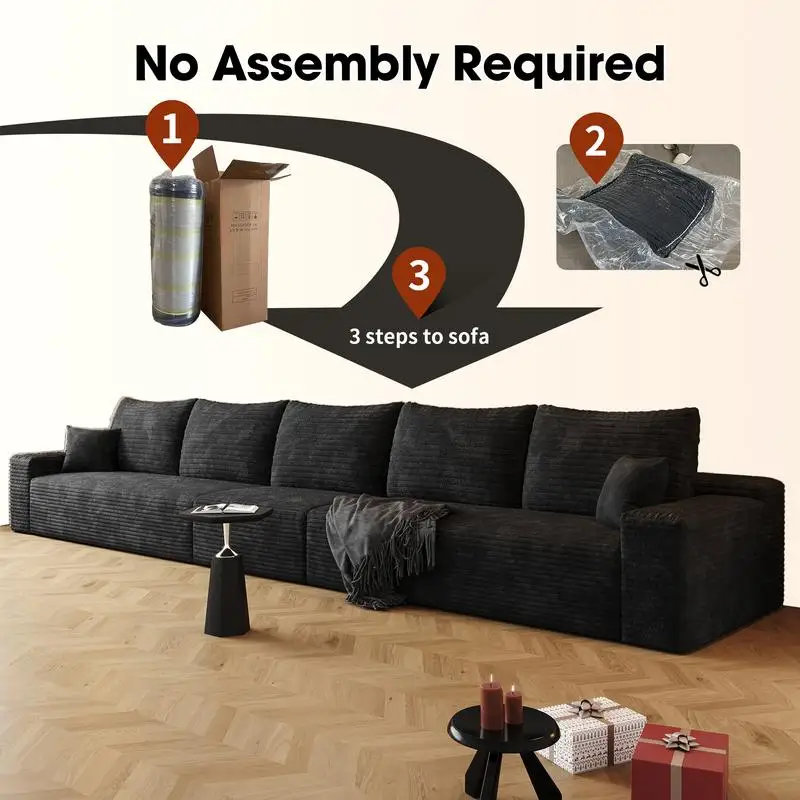 أريكة مقسمة سحابة مقاس 168 بوصة، أريكة وحدات حديثة مع مقعد عميق، أثاث منجد لغرفة المعيشة أو غرفة النوم، بدون تجميع