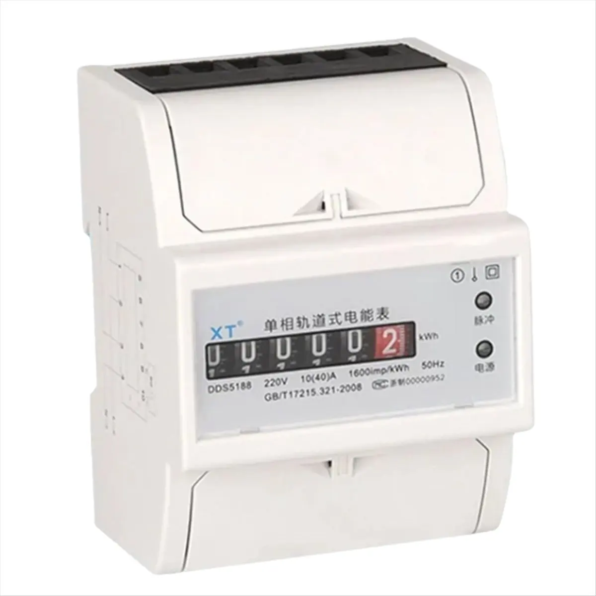 A89X 5-60A Single Phase 4P LED Din Rail Electricity Power Consumption Wattmeter Meter