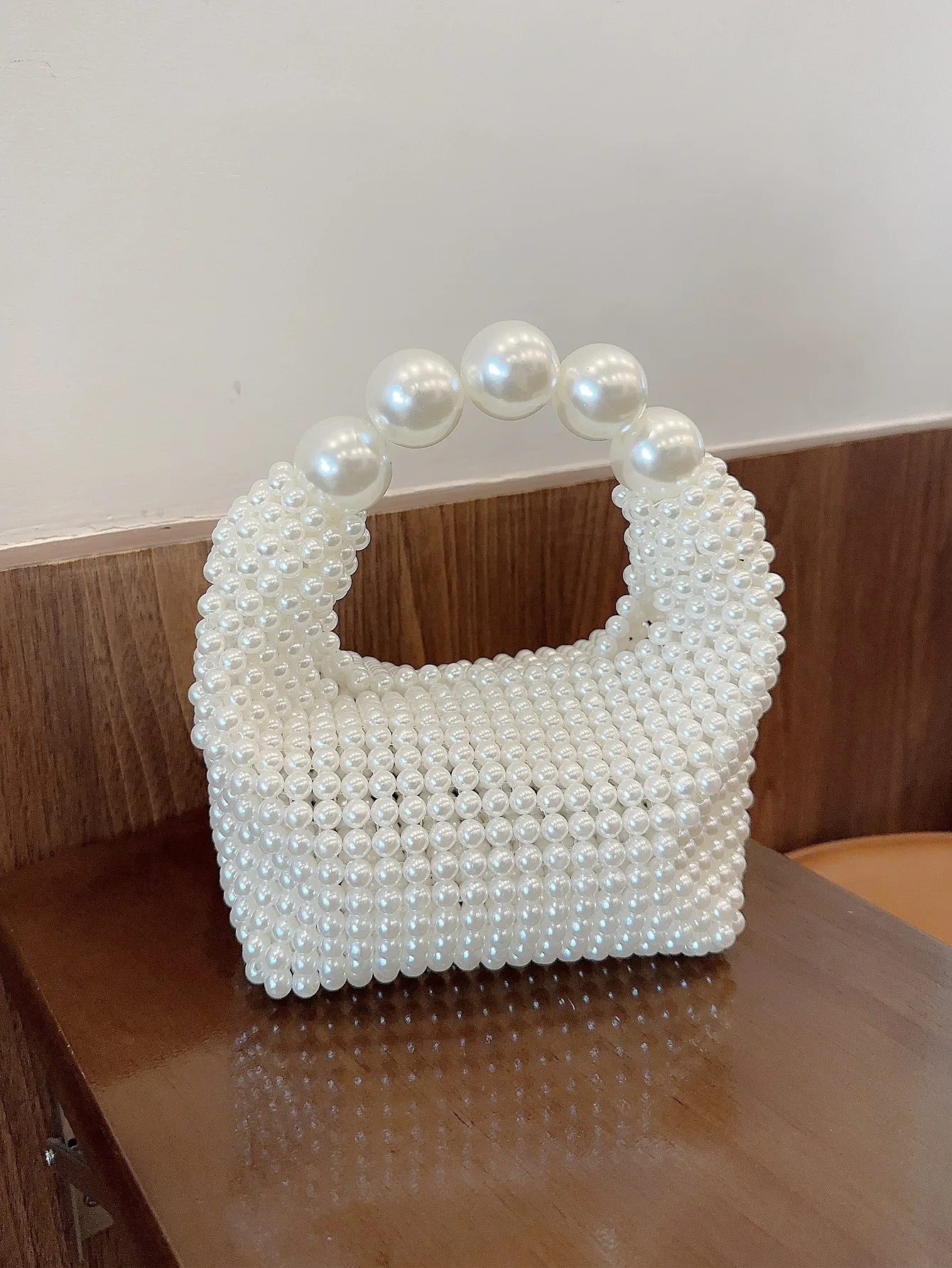 2023 Hot Selling Female Handmade Pearl Shoulder Tote Bag Trending Pearl Purse Woman\'s Wedding Evening Handbag Clutch Luxury Bags