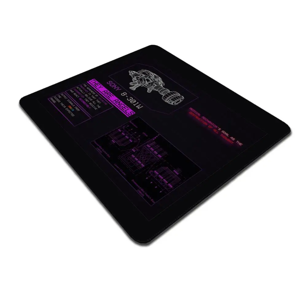 HYBXAXC Cyberpunk Camera Tech Wireframe Small Mouse Pad Desktop Computer Keyboard Wireless Mouse Boy Girl Gift for Play games