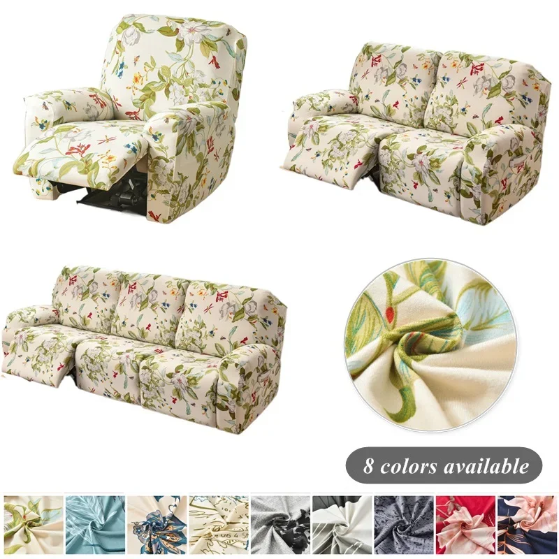 

1/2/3 Seater Flower Print Recliner Sofa Cover Lazy Boy Relax Armchair Cover Elastic Sofa Protector Cover Lounge Home Living Room