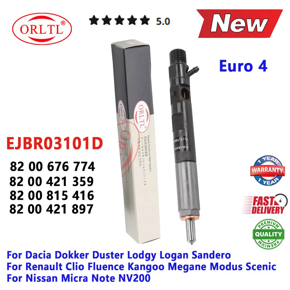 

EJBR03101D New Diesel Fuel Injector Nozzle R03101D 8200815416 H8200421897 for Renault Clio Scenic Nissan Dacia Logan 1.5 DCI