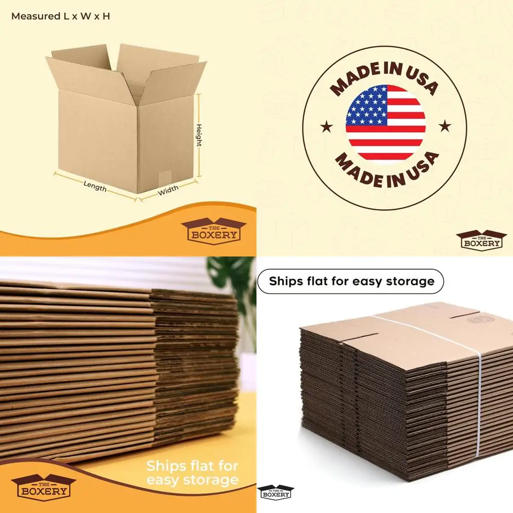 

Brown Corrugated Cardboard Boxes, 11x11x9 inches, 25-Pack, Ideal for Shipping, Packing, Moving, and Storage - Durable, Eco-Frien