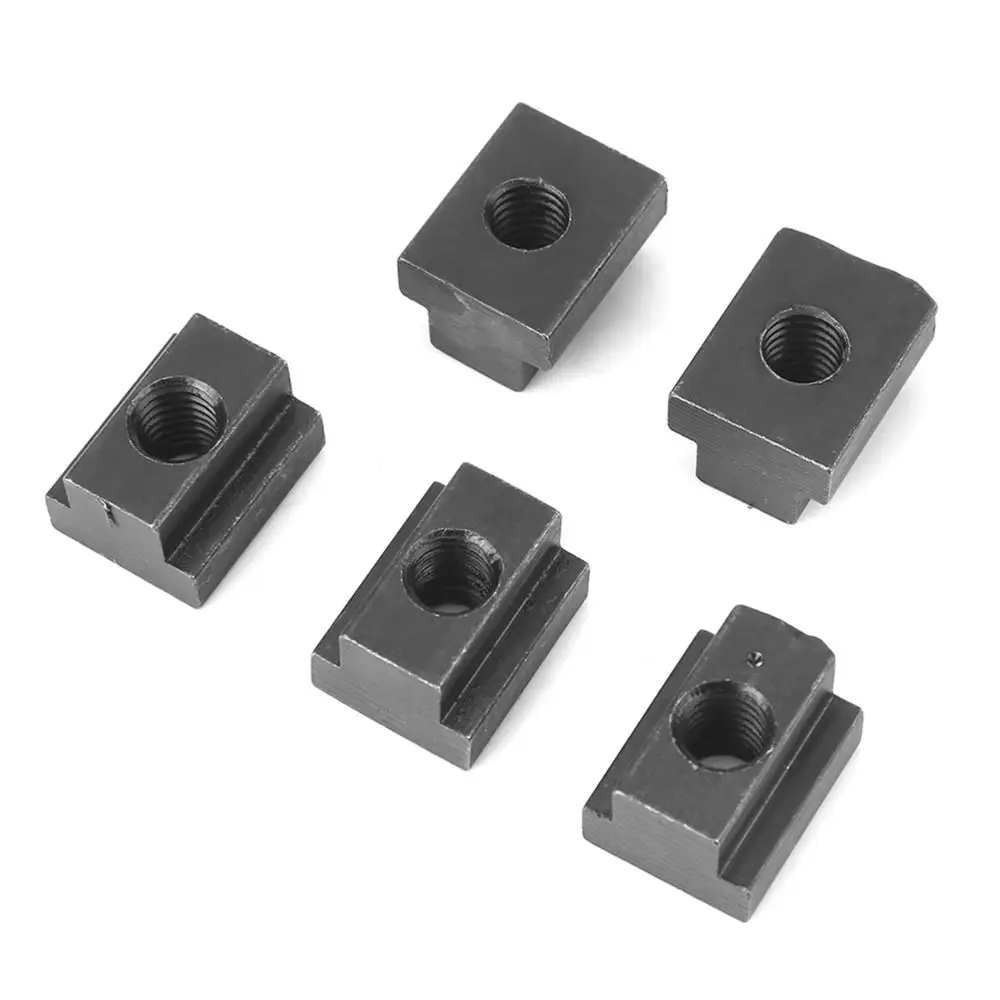 5 pcs M8 Threads T-Slot Nut Grade 8.8 Black Oxide Finish T Slot Nuts 45 Carbon Steel Hammer Head Fastener Nut