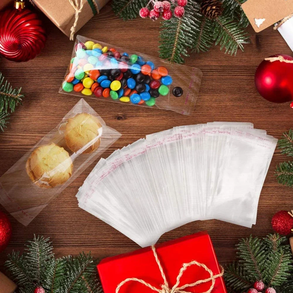 1000-100 Stück OPP Selbstklebende Klare Plastiktüten Verpackungs-Versiegelungs-Cellophanbeutel für Schmuck, Kekse, Süßigkeiten, Geschenke, Kekse Verpackung – Detail 10