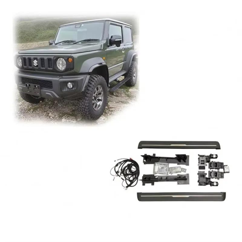 Gobison Auto Accessories Electric Side Steps Running Boards Black for  Jimny JB64 JB74 19-21