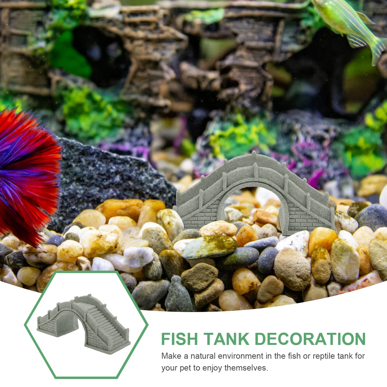 

Resin Bridge Statue Vintage Arch Durable Garden Bonsai Yard Decor Mini Landscape Ornament Simulation Bridge Decor