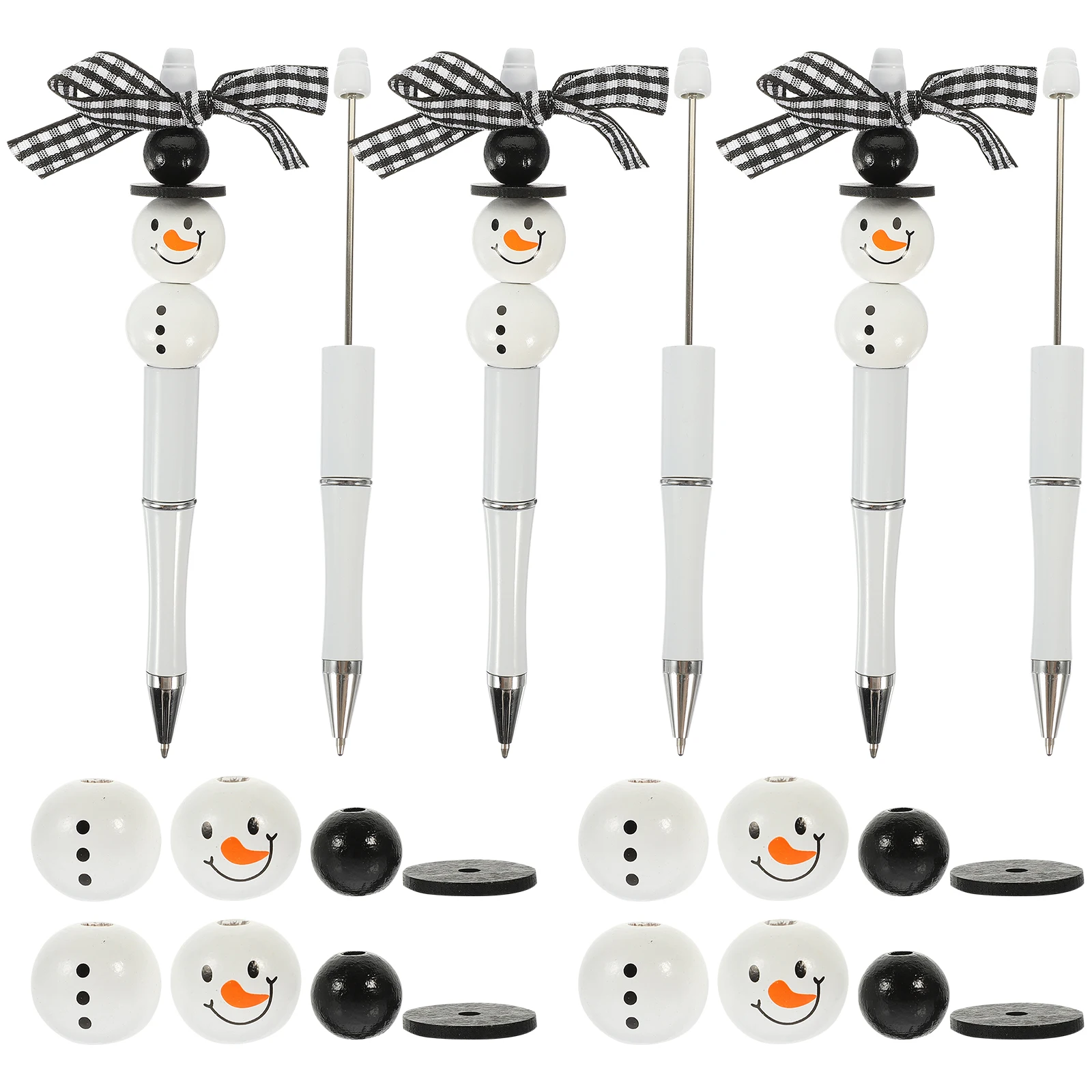 مجموعة واحدة من أقلام الخرز المحمولة ذات الكتابة السلسية بدون زلق، مادة خشبية للاستخدام اليومي والهدايا، أقلام قابلة للخرز