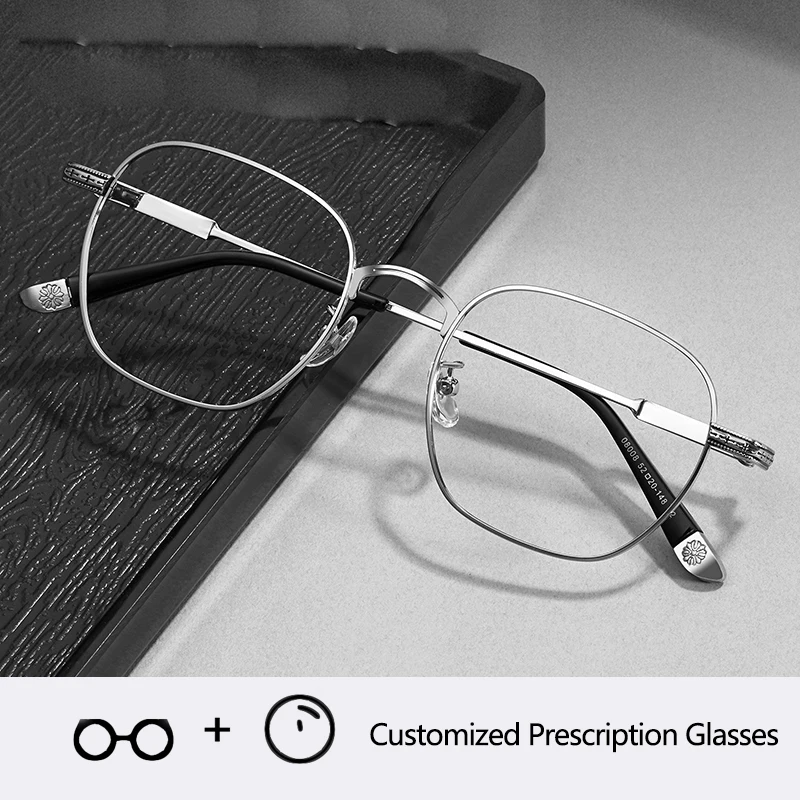 New Fashion Retro Polygon Eyewear Alloy Myopia Hyperopia Astigmatism Glasses Progressive Optical Prescription Glasses Man Woman