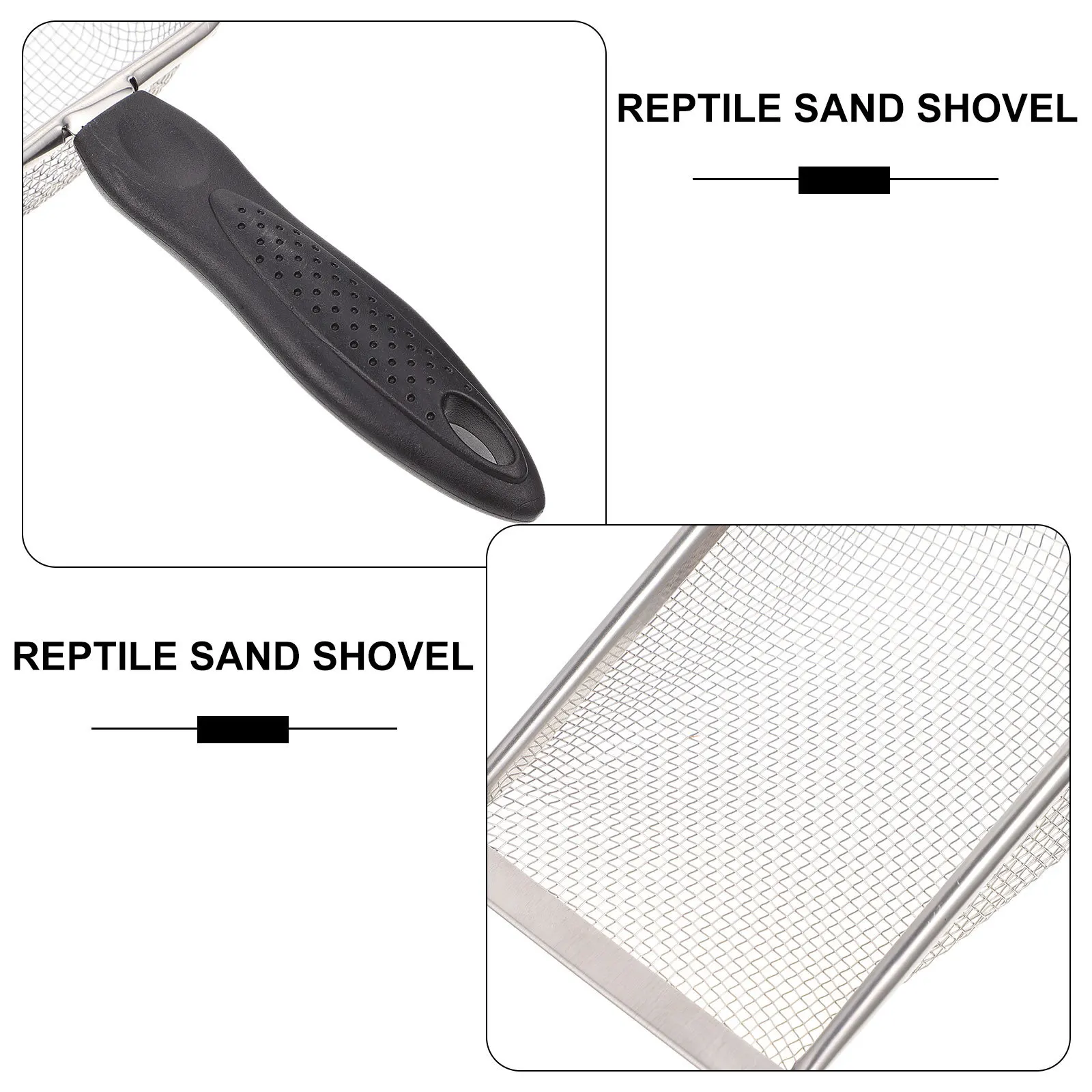 

1Pcs Stainless Steel Reptile Sand Shovel Durable Mesh Scoop for Reptile Bedding Sand Substrate Cleaning Supplies